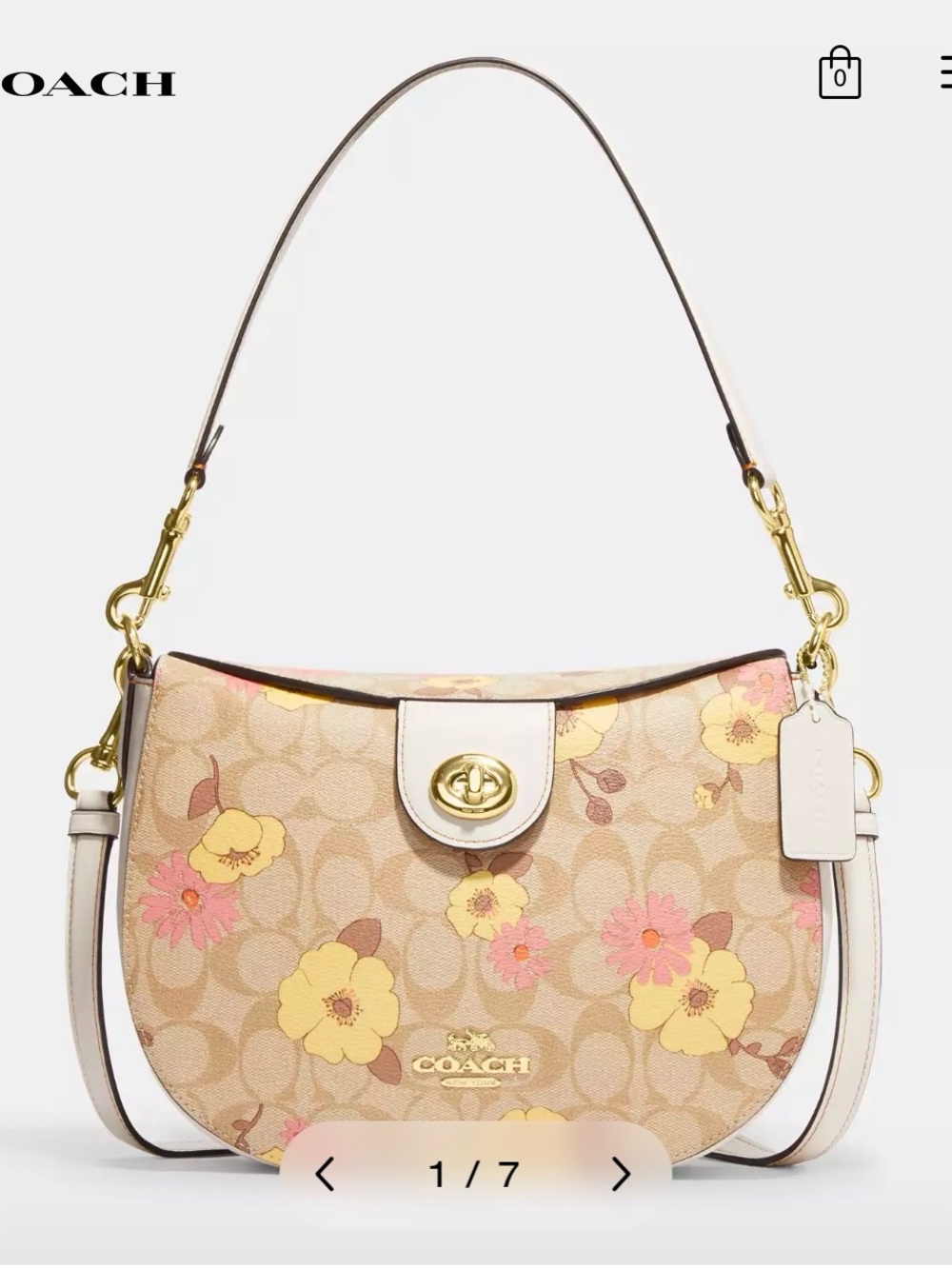 NWT Coach Ella Hobo In Signature  Canvas  Leather With Floral Print  CH347